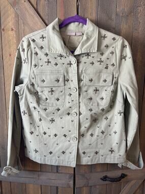Chico's Embellished Olive Jacket